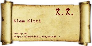 Klem Kitti névjegykártya